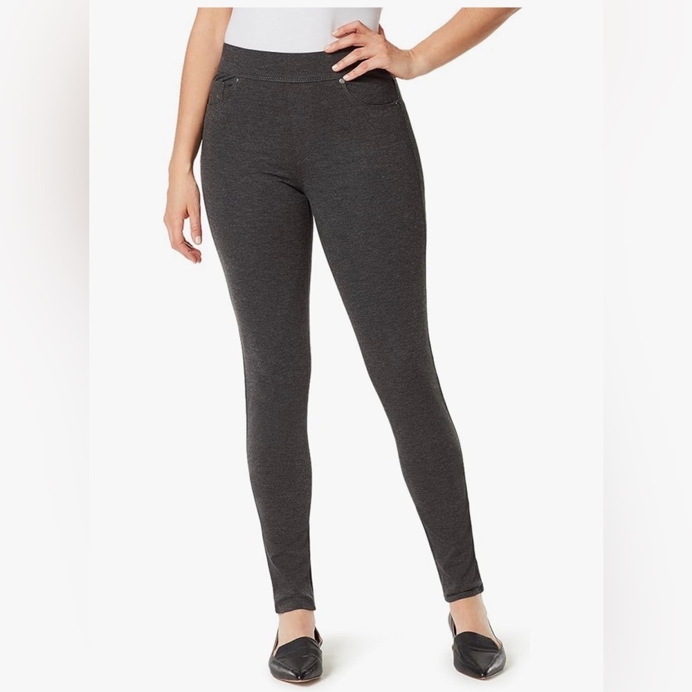 NWT Gloria Vanderbilt Womens Avery Slim Pull on Pants size 6 Short Heather Gray